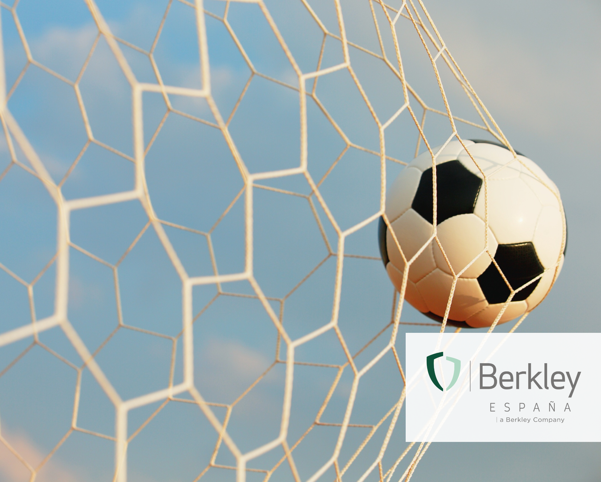 Balón en una red de un club de fútbol